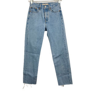Levis Jeans Womens Sz 24 Wedgie Straight Cotton Frayed Hem Straight Leg Icon Fit
